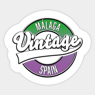 Málaga spain retro style logo Sticker